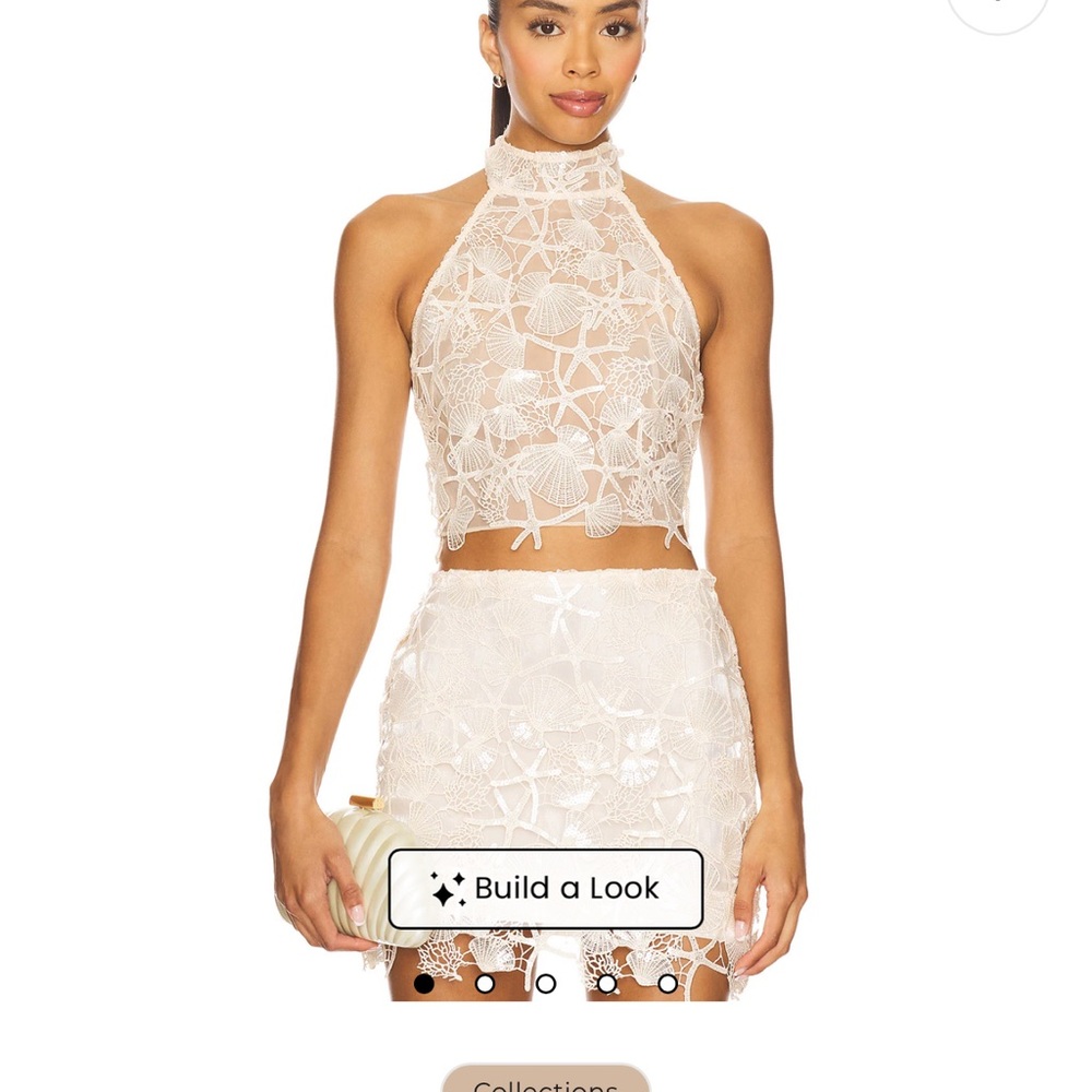 Retrofete talya skirt + Louelle top seashell